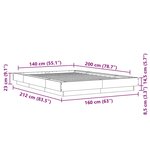 vidaXL Cadre de lit avec lumières LED sans matelas 140x200 cm