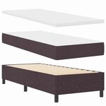 vidaXL Lit à ressorts avec matelas Marron foncé 90 x 190 cm tissu