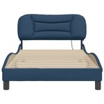 vidaXL Cadre de lit sans matelas Hvar bleu 100x200 cm tissu