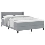 vidaXL Lit à ressorts avec tête de lit Gris clair 200 x 140 cm tissu