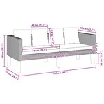 vidaXL Canapé de jardin à 2 places avec coussins Résine tressée Beige