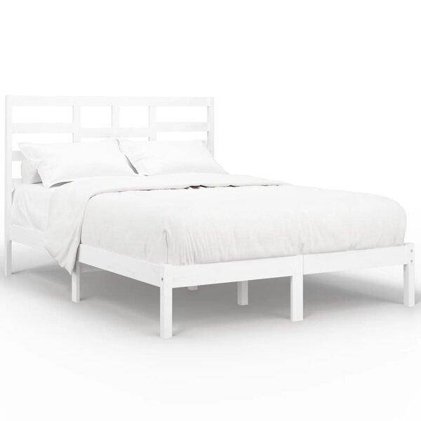 vidaXL Cadre de lit sans matelas blanc bois massif 140x190 cm
