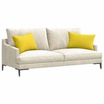 vidaXL Coussins de canapé 2 Pièces Jaune clair 60 x 40 cm tissu