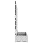 vidaXL Bac à fleurs avec Treillis 3 Pièces Blanc 120 x 40 x 125.5 cm PP