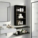 vidaXL Armoire murale de salle de bain Chêne Noir 30 x 10 x 50 cm