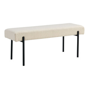 Banc en polyester pierre avec pieds noirs 100 x 36 x 42 5 cm