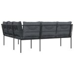 vidaXL Canapé de jardin avec coussins forme de L noir acier textilène