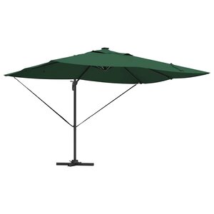 vidaXL Parasol Roma à Bras Déporté Vert et Noir 352 x 251 x 265 cm