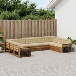 vidaXL Ensemble de canapés d'extérieur 9 Pièces Naturel et Beige