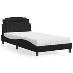 vidaXL Lit Viana avec matelas noir 100x200 cm similicuir