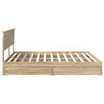 vidaXL Lit de Rangement Chêne Sonoma 180 x 200 cm Bois d'ingénierie