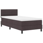 vidaXL Lit à ressorts avec matelas Marron foncé 90 x 190 cm tissu