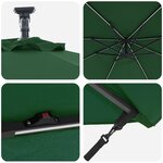 vidaXL Parasol banane à mât déporté Vert 294 x 294 x 248 cm