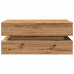 vidaXL Table basse avec lumières LED chêne artisanal 90x50x40 cm