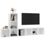 vidaXL Ensemble de meuble TV 3 Pièces Blanc Bois d'ingénierie