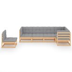 vidaXL Salon de jardin 6 Pièces avec coussins Bois de pin massif