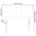 vidaXL Tête de lit à LED Gris clair 100x5x78/88 cm Tissu