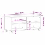 Meuble TV vidaXL Noir 90x35x35 cm en bois d'ingénierie