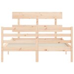 vidaXL Cadre de lit avec tête de lit 120x200 cm bois massif