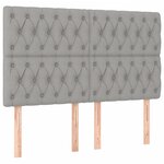 vidaXL Sommier à lattes de lit avec matelas Gris clair 140x190cm Tissu