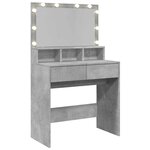 vidaXL Coiffeuse avec LED gris béton 80x41x134 5 cm
