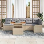 vidaXL Ensemble de canapé de jardin 7 Pièces beige et gris clair