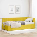 vidaXL Cadre de lit d'angle avec matelas 2 pc Jaune 100 x 200 cm