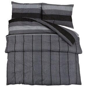 vidaXL Ensemble de housse de couette gris foncé 135x200 cm Coton