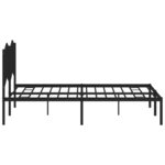 vidaXL Cadre de lit métal sans matelas avec tête de lit noir 140x190cm