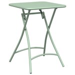 Set de Bistro Pliable 3 Pièces Vert Clair en Acier