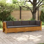 vidaXL Ensemble de canapés d'extérieur avec coussin 4 Pièce Marron