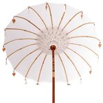vidaXL Parasol balinais 260 Crème 180-190 cm Coton et bois massif