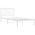 vidaXL Cadre de lit métal sans matelas avec tête de lit blanc 90x200cm