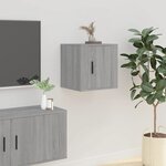vidaXL Meubles TV muraux 2 Pièces Sonoma gris 40x34 5x40 cm