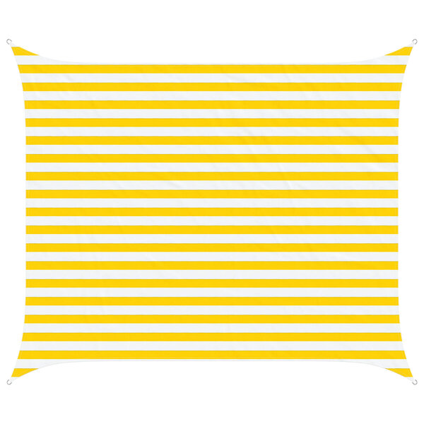 vidaXL Voile d'ombre Jaune et blanc 2 5 x 3 m 100   polyester Oxford