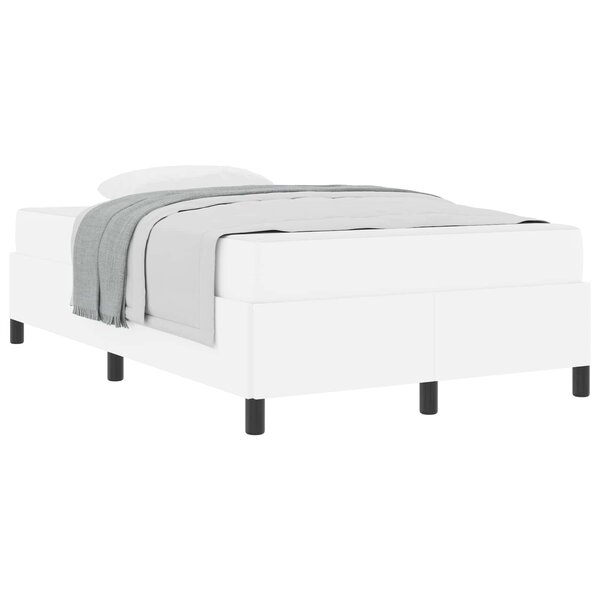vidaXL Cadre de lit avec matelas Blanc 120 x 190 cm tissu