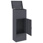 vidaXL Boîte de dépôt de colis Anthracite 44.5 x 29 x 110.5 cm Acier