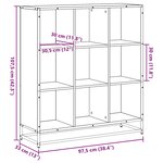 vidaXL Bibliothèque chêne sonoma 97 5x33x107 5cm bois ingénierie métal