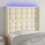 vidaXL Tête de lit à LED Crème 93x16x118/128 cm Similicuir