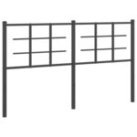 vidaXL Tête de lit métal noir 150 cm