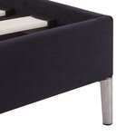 vidaXL Cadre de lit Noir Tissu 90x200 cm
