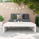 vidaXL Repose-pied de jardin 120x80 cm blanc bois de pin massif