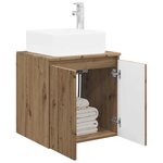 vidaXL Vanité de lavabo mural Chêne artisanal 49 5 x 41 x 63 cm