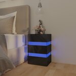 vidaXL Table de chevet à LED noir brillant 45x35x67 cm bois ingénierie