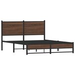 vidaXL Cadre de lit en métal sans matelas chêne marron 140x200 cm
