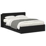 vidaXL Cadre de lit avec rangement Noir 150 x 200 cm Bois d'ingénierie