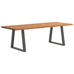 vidaXL Table à manger marron clair bois de chêne massif rectangulaire