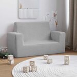 vidaXL Canapé pour enfants à 2 places Gris clair Peluche douce