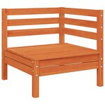 vidaXL Canapé d'angle de jardin coussins cire marron bois pin massif