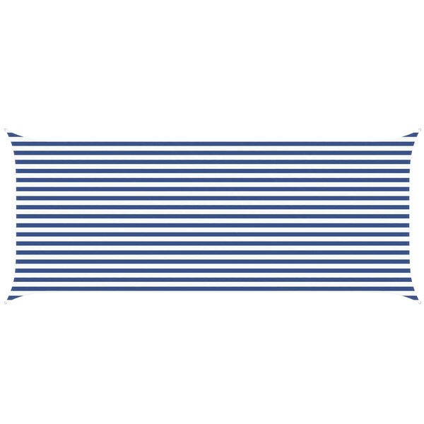 vidaXL Voile d'ombre Bleu et Blanc 6 x 2 5 m 100   polyester Oxford